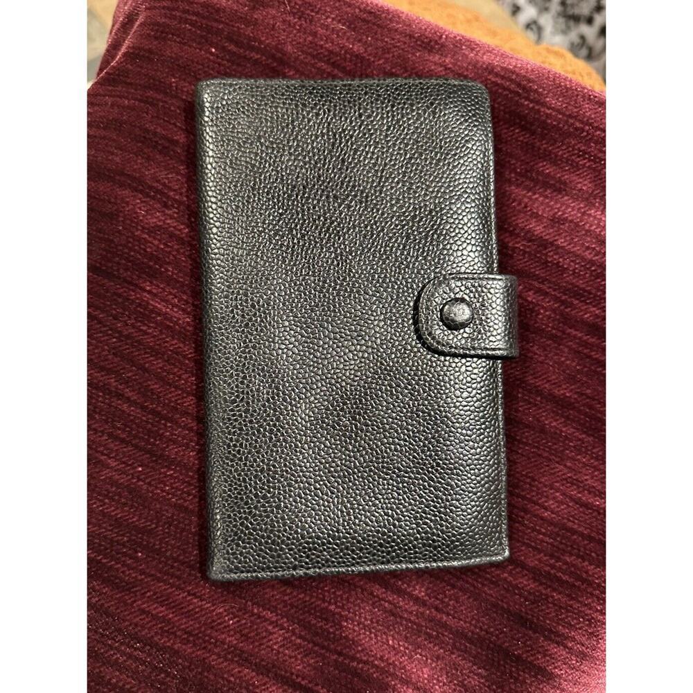 Authentic CHANEL Classic Black Caviar Leather Big CC Bi Fold Snap Long Wallet - Picture 3 of 11